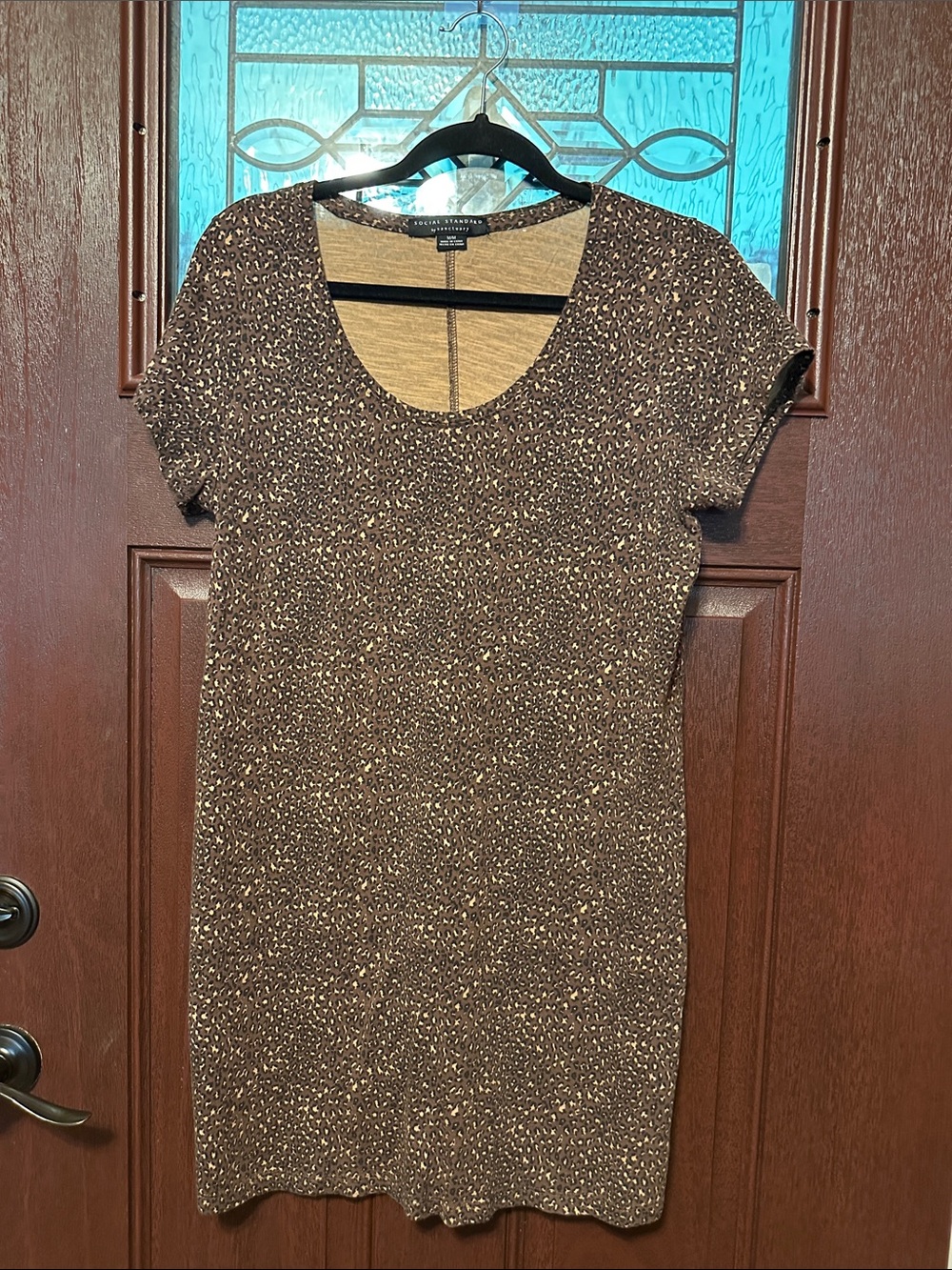 Eliza J Brown Speckled Midi Dress with Scoop Neck